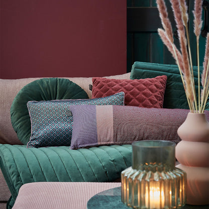 KAAT Amsterdam Meja Green Reversible Oblong Filled Cushion 30cm x 50cm V442-HIN-CUSHION-MEJA-GREEN-RE