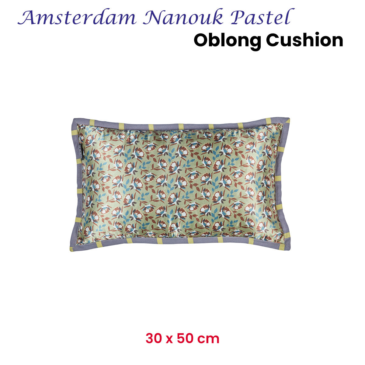 KAAT Amsterdam Nanouk Pastel Floral Oblong Filled Cushion 30cm x 50cm V442-HIN-CUSHION-NANOUK-PASTEL-RE