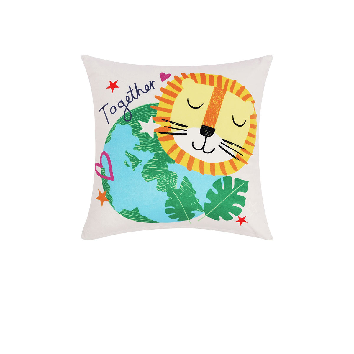 Happy Kids Our Planet Filled Square Cushion V442-HIN-CUSHION-OURPLANET-MULTI-SQ
