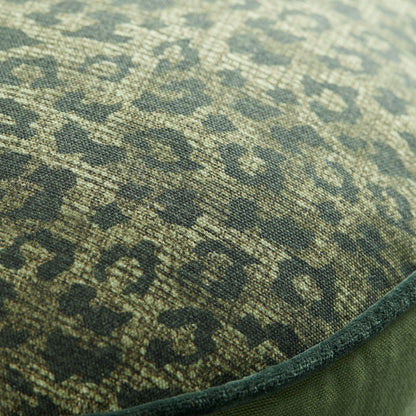 Bedding House Pardus Luxury Cotton Round Filled Cushion - Green V442-HIN-CUSHION-PARDUS-GREEN-RD