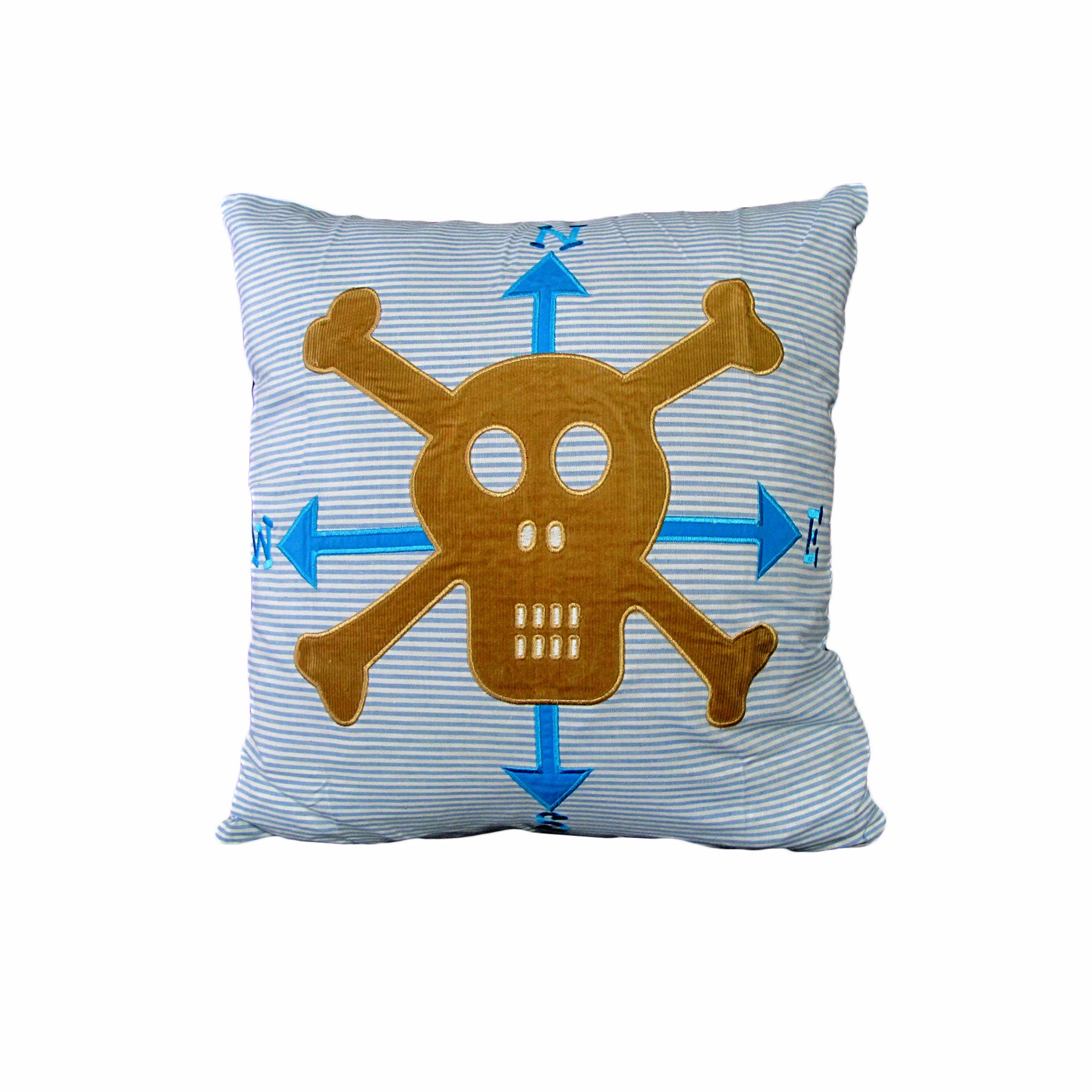 Happy Kids Pirate 43x43 cm Square Filled Cushion V442-HIN-CUSHION-PIRATE-WHITE-SQ