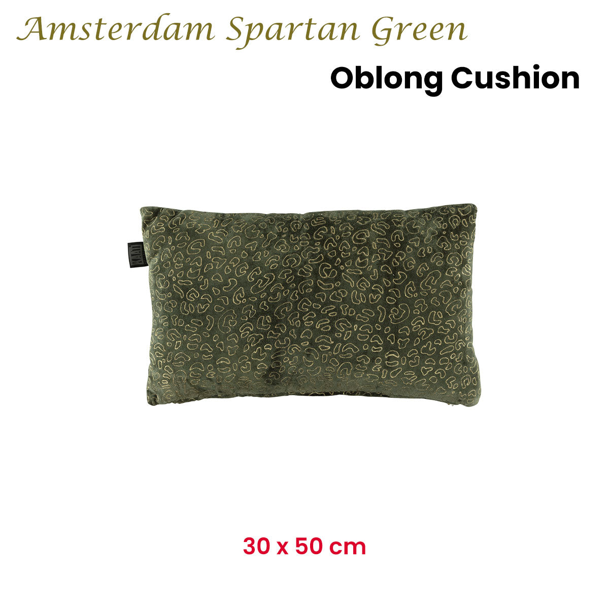 KAAT Amsterdam Spartan Green Animal Print Oblong Filled Cushion 30cm x 50cm V442-HIN-CUSHION-SPARTAN-GREEN-RE