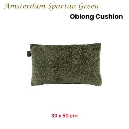 KAAT Amsterdam Spartan Green Animal Print Oblong Filled Cushion 30cm x 50cm V442-HIN-CUSHION-SPARTAN-GREEN-RE