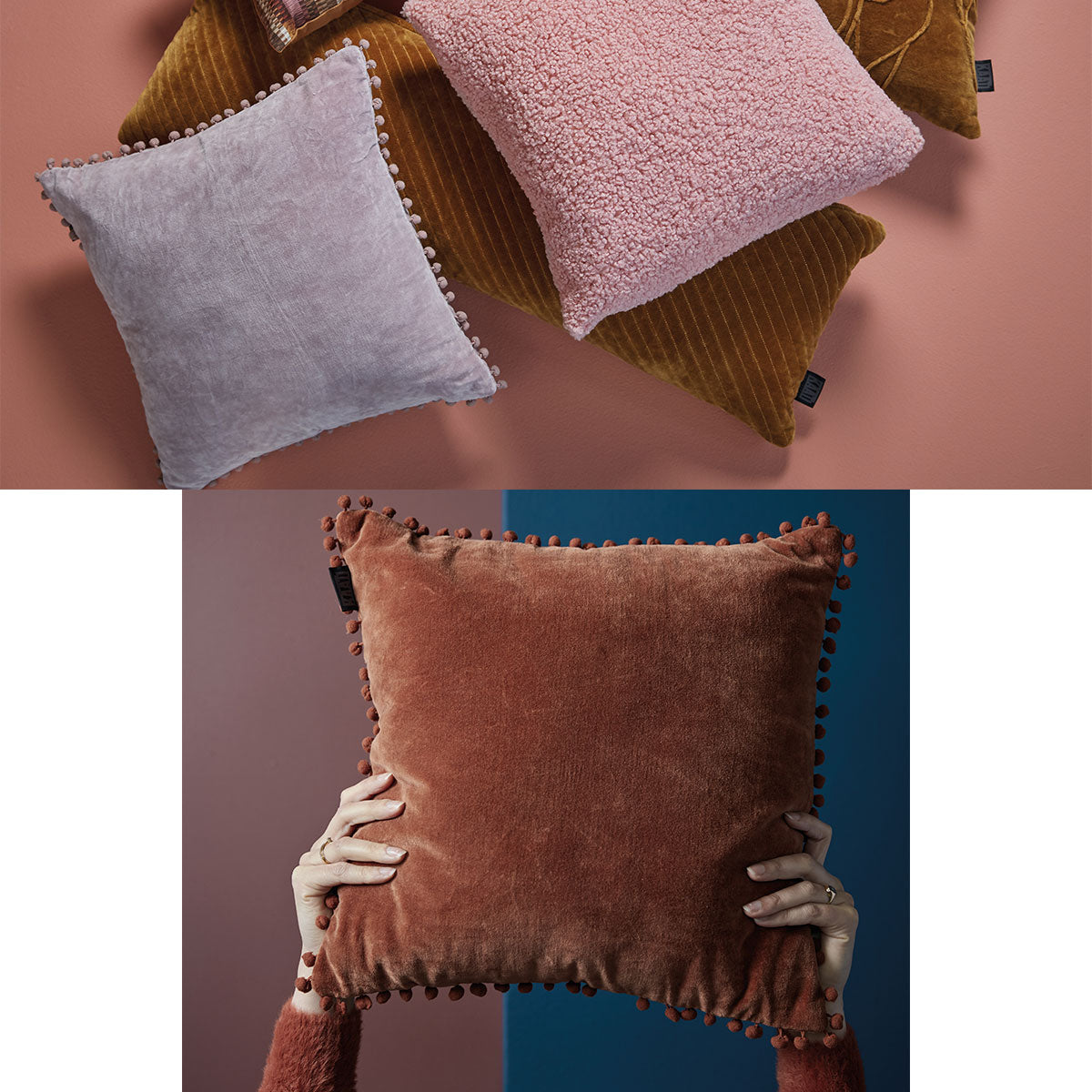 Bedding House Svenja Mauve Filled Square Cushion V442-HIN-CUSHION-SVENJA-MAUVE-SQ