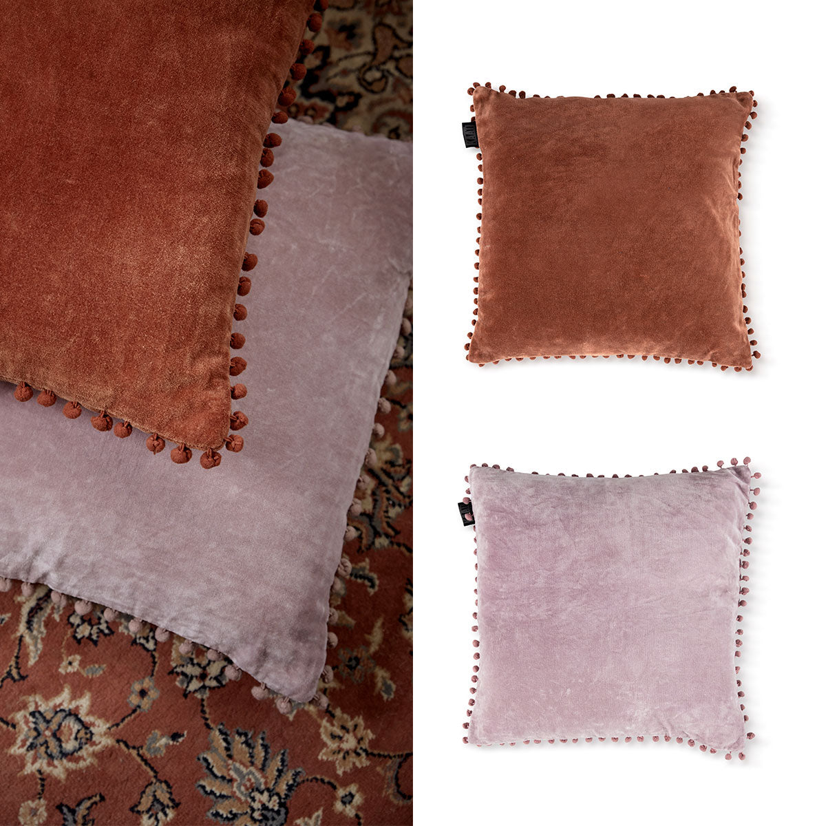Bedding House Svenja Mauve Filled Square Cushion V442-HIN-CUSHION-SVENJA-MAUVE-SQ
