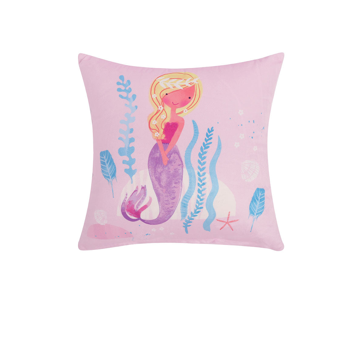 Happy Kids Under the Sea Filled Square Cushion V442-HIN-CUSHION-UNDERTHESEA-PINK-SQ