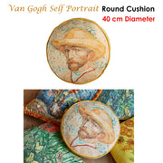Bedding House Van Gogh Self Portrait Round Cushion V442-HIN-CUSHION-VANGOGHSELFPORTRAIT-MULTI-RD