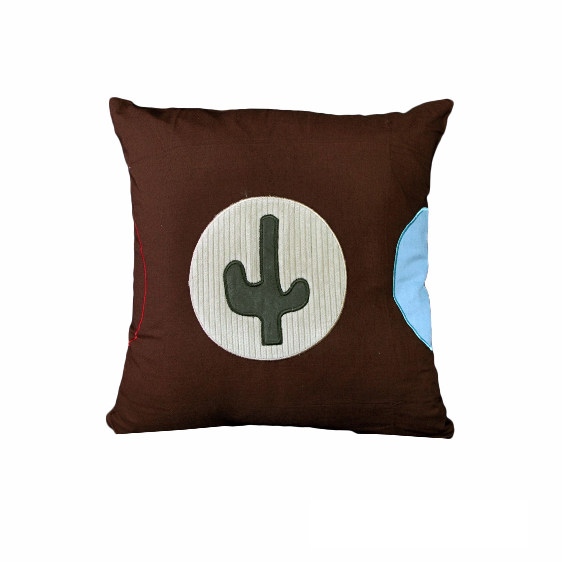 Happy Kids Wildwest 43x43 cm Square Cushion V442-HIN-CUSHION-WILDWEST-BROWN-SQ