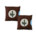 Pack of 2 Wild West Embroidered Cushion Covers 43 x 43 cm V442-HIN-CUSHIONC-PACKOF2WILDWEST-BROWN-SQ