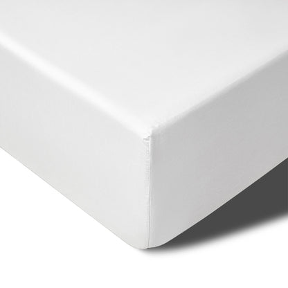Accessorize 400TC White Bamboo Cotton Mega / Super Fitted Sheet 50cm Wall King V442-HIN-FITTEDS-BAMBOOCOTTON50CM-WHITE-KI