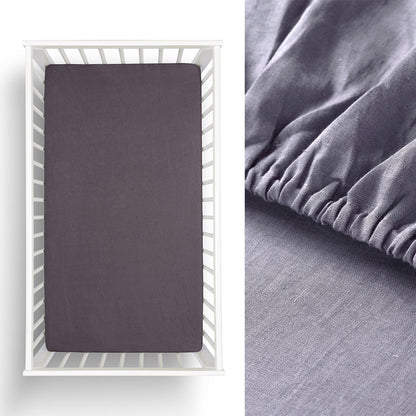 Little Gem 1 Pc Grisaille Hemp Cot Fitted Sheet V442-HIN-FITTEDS-HEMP1PC-GRISAILLE-CT
