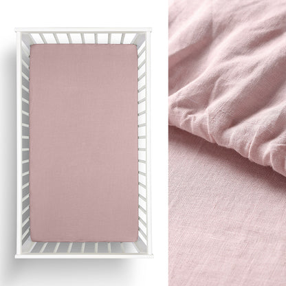 Little Gem Twin Pack Pale Mauve Hemp Cot Fitted Sheet V442-HIN-FITTEDS-HEMPTWINPACK-PALEMAUVE-CT