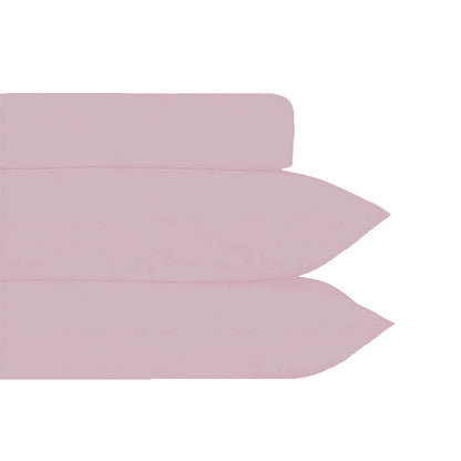 Plain Dyed Polyester Cotton Combo Set Dusty Pink Queen V442-HIN-FITTEDSS-POLYCOTTON-DUSTYPINK-QS