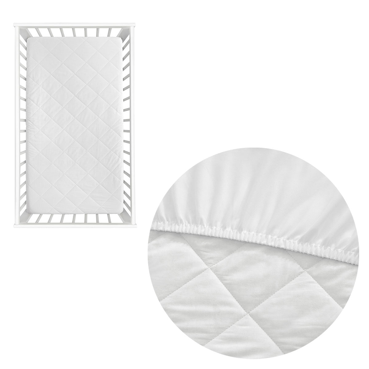 Little Gem 100% Cotton Cot Mattress Protector V442-HIN-MATTRESSP-LITTLEGEM-WHITE-CT