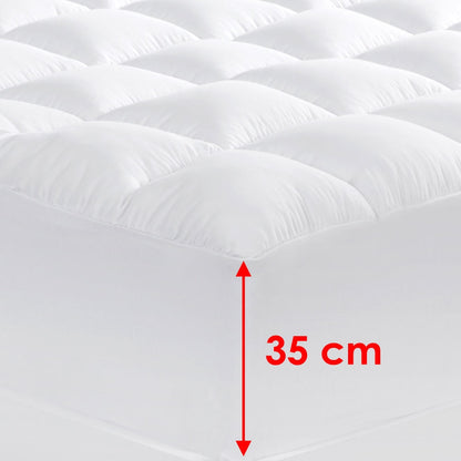 Cloudland 1000GSM Memory Resistant Microball Fill Mattress Topper Super King V442-HIN-MATTRESST-1000GSMMICROBALL-WHITE-SK