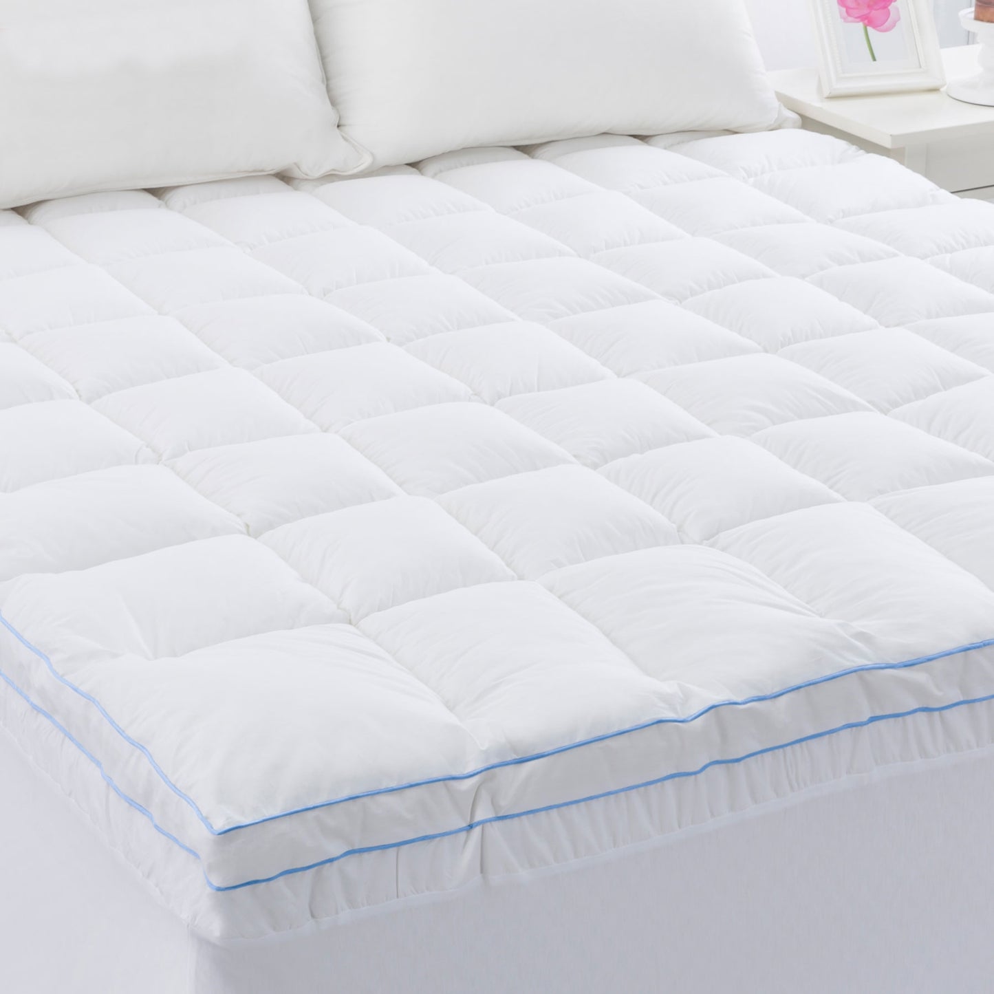 Cloudland 750GSM Memory Resistant Microball Fill Mattress Topper Queen V442-HIN-MATTRESST-750GSMMICROBALL-WHITE-QS