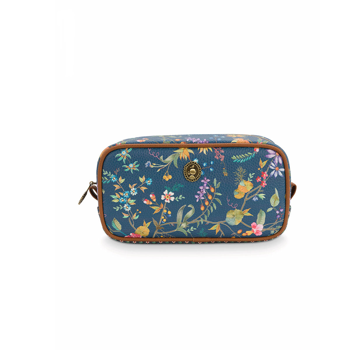 PIP Studio Petites Fleurs Dark Blue Small Square Cosmetic Bag V442-HIN-MISC-COSMETICFLEURSS-DARKBLUE-SQ