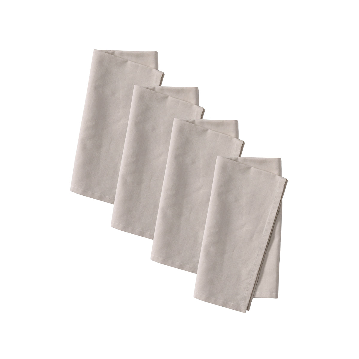 Vintage Design Homewares Set of 4 Washed Linen Cotton Square Napkins Natural 50cm x 50cm V442-HIN-MISC-SETOF4LCOTTONNAPKINS-NATURAL-SQ