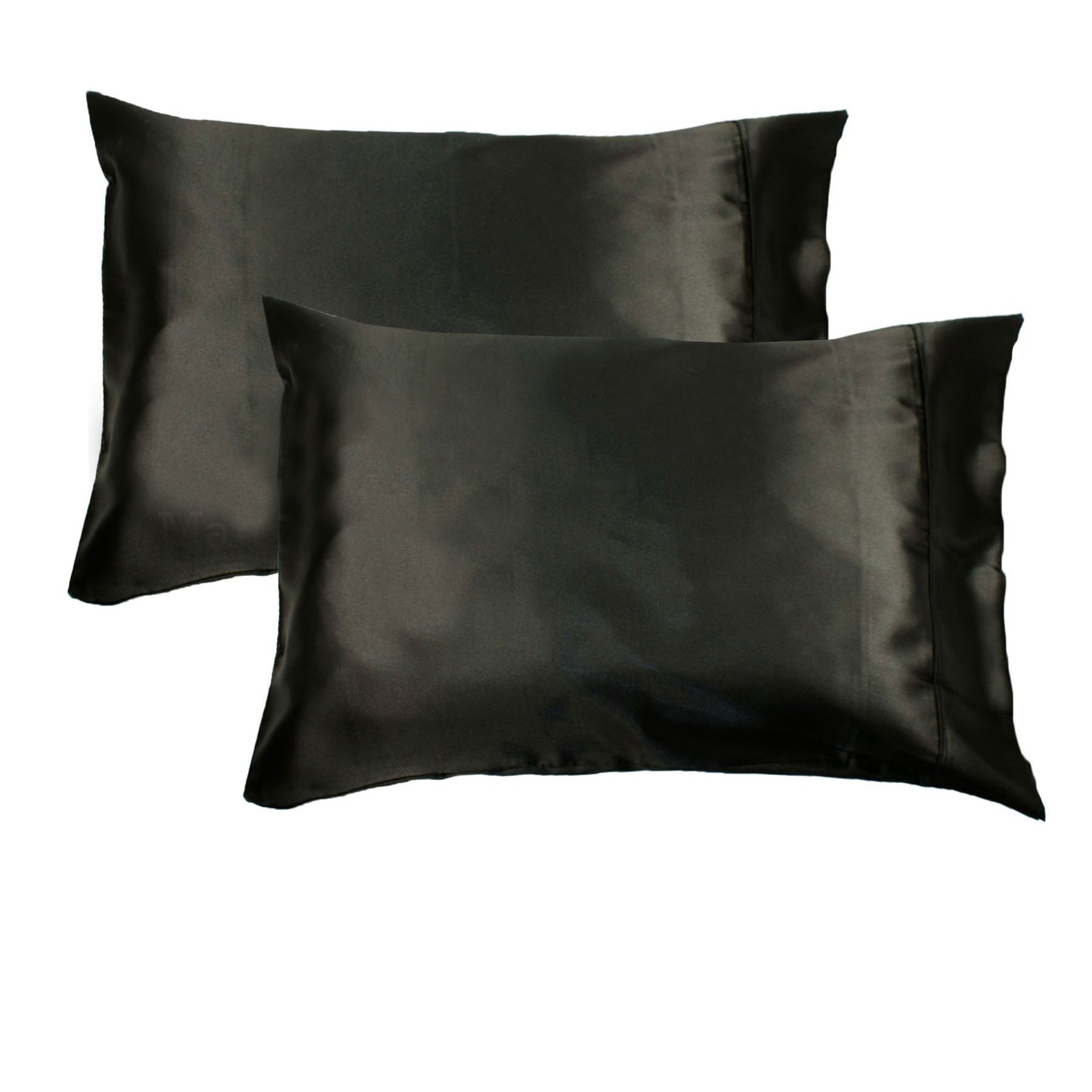 Accessorize 300TC Deluxe Essentials Satin Standard Pillowcases Black V442-HIN-PILLOWC-300TCSATIN-BLACK-ST
