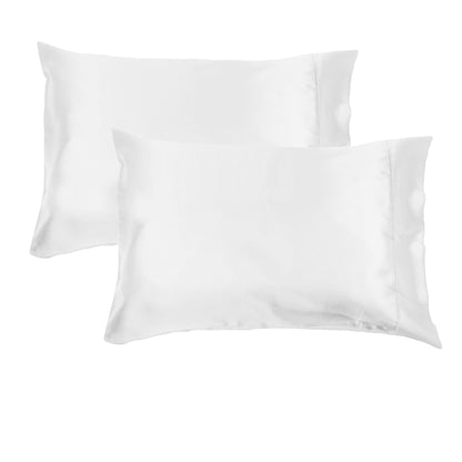 Accessorize 300TC Deluxe Essentials Satin Standard Pillowcases White V442-HIN-PILLOWC-300TCSATIN-WHITE-ST