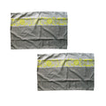 Pair of Microfiber Polyester Ali Neon Grey/Green Standard Pillowcases by Home Innovations V442-HIN-PILLOWC-ALINEONPAIR-GREY-RE