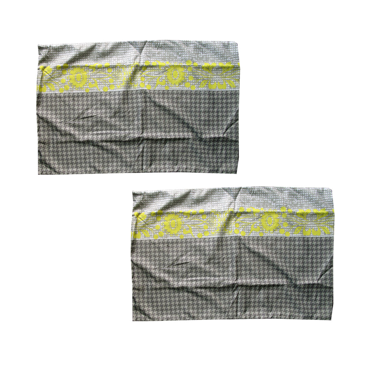 Pair of Microfiber Polyester Ali Neon Grey/Green Standard Pillowcases by Home Innovations V442-HIN-PILLOWC-ALINEONPAIR-GREY-RE