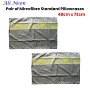 Pair of Microfiber Polyester Ali Neon Grey/Green Standard Pillowcases by Home Innovations V442-HIN-PILLOWC-ALINEONPAIR-GREY-RE