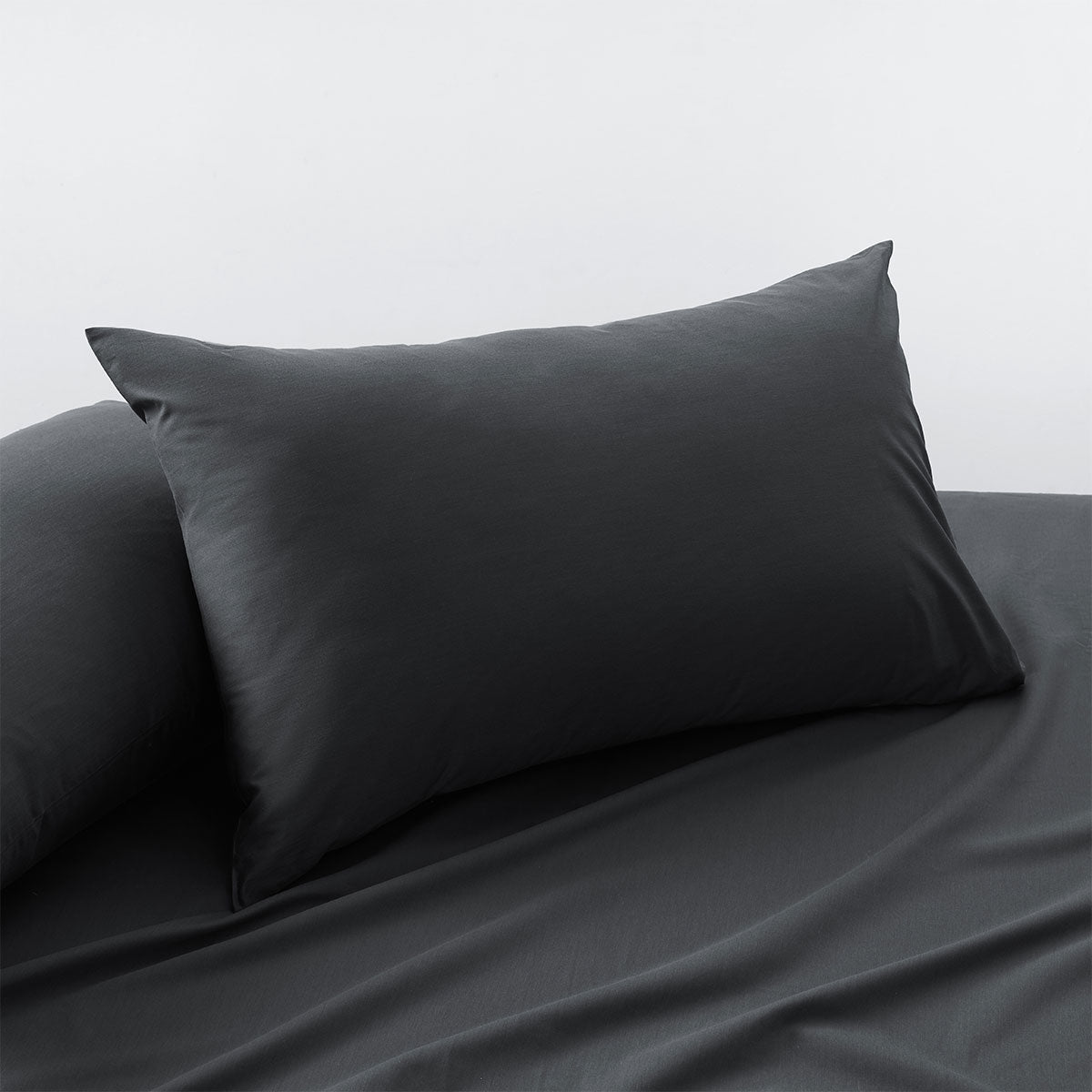 Accessorize Charcoal 400TC Bamboo Cotton Pair of Standard Pillowcases 48 x 73 + 15cm V442-HIN-PILLOWC-BAMBOOCOTTON-CHARCOAL-ST