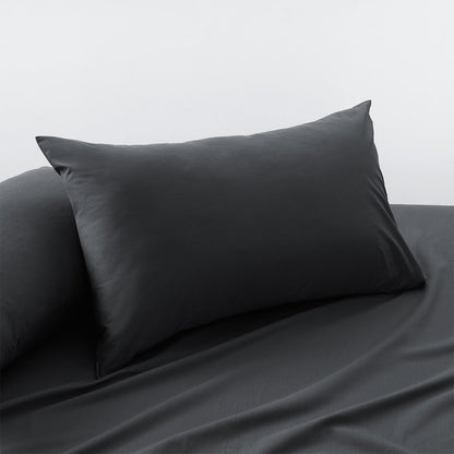 Accessorize Charcoal 400TC Bamboo Cotton Pair of Standard Pillowcases 48 x 73 + 15cm V442-HIN-PILLOWC-BAMBOOCOTTON-CHARCOAL-ST