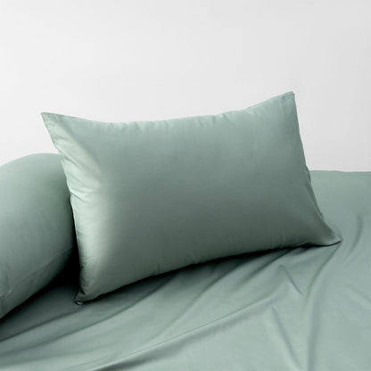 Accessorize Sage 400TC Bamboo Cotton Pair of Standard Pillowcases 48 x 73 + 15cm V442-HIN-PILLOWC-BAMBOOCOTTON-SAGE-ST