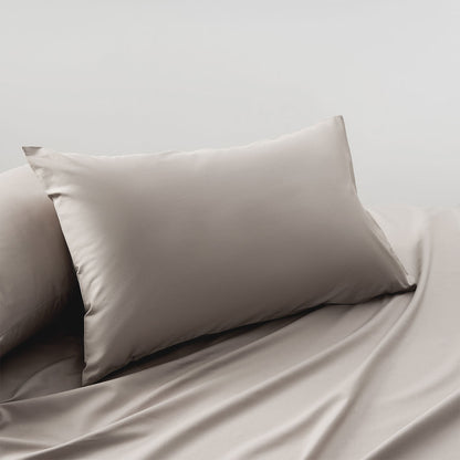 Accessorize Stone 400TC Bamboo Cotton Pair of Standard Pillowcases 48 x 73 + 15cm V442-HIN-PILLOWC-BAMBOOCOTTON-STONE-ST
