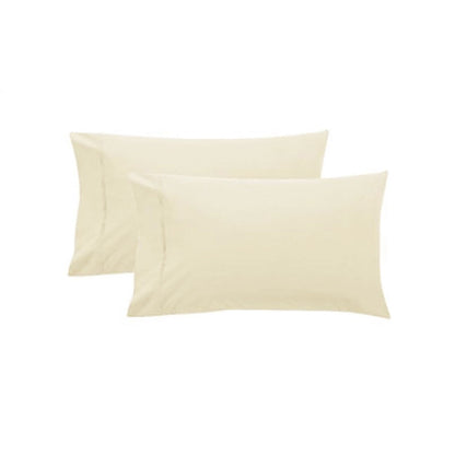 Pair of Pure Cotton 250TC Standard Pillowcases Cream V442-HIN-PILLOWC-COTTON-250TC-CREAM-ST