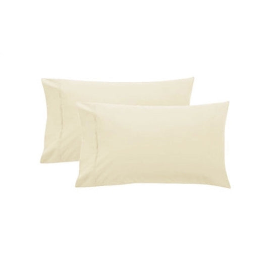 Pair of Pure Cotton 250TC Standard Pillowcases Cream V442-HIN-PILLOWC-COTTON-250TC-CREAM-ST