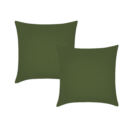 Vintage Design Homewares Pair of Olive French Linen European Pillowcases 65 x 65cm V442-HIN-PILLOWC-FRENCHLINEN-OLIVE-EU