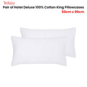 Accessorize Pair of White Hotel Deluxe Cotton King Pillowcases 50cm x 90cm V442-HIN-PILLOWC-HOTELCOTTON-WHITE-KI