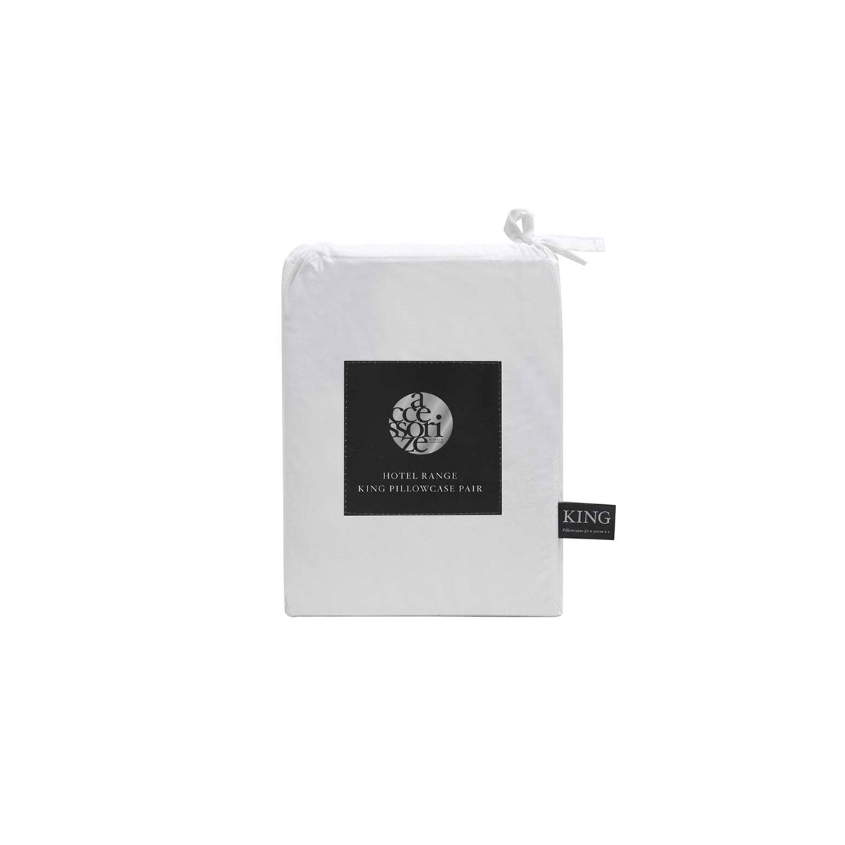 Accessorize Pair of White Hotel Deluxe Cotton King Pillowcases 50cm x 90cm V442-HIN-PILLOWC-HOTELCOTTON-WHITE-KI
