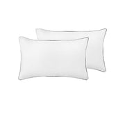 Accessorize Pair of White/Black Piped Hotel Deluxe Cotton Standard Pillowcases V442-HIN-PILLOWC-HOTELPIPED-WHITEBLACK-ST