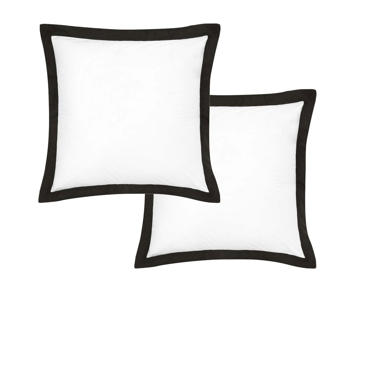 Accessorize Pair of White/Black Tailored Hotel Deluxe Cotton European Pillowcases V442-HIN-PILLOWC-HOTELTAILORED-WHITEBLACK-EU