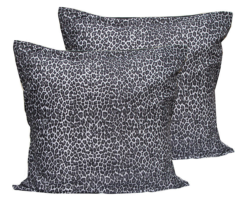 Accessorize 2 Pce LEOPARD European Pillowcase V442-HIN-PILLOWC-LEOPARD-BLACK-EU