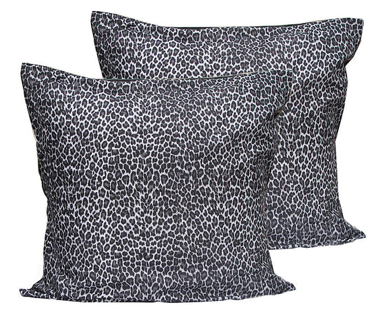Accessorize 2 Pce LEOPARD European Pillowcase V442-HIN-PILLOWC-LEOPARD-BLACK-EU