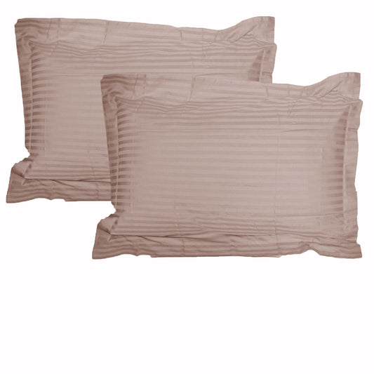 Accessorize 325TC Pair of Stripe Jumbo / Queen Pillowcases Blush V442-HIN-PILLOWC-STRIPE-BLUSH-QS
