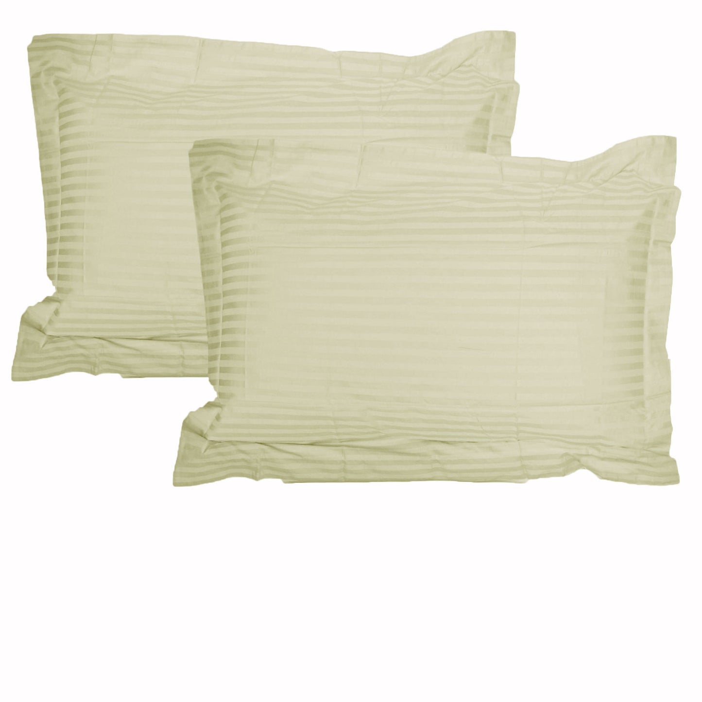 Accessorize 325TC Pair of Stripe Jumbo / Queen Pillowcases Ecru V442-HIN-PILLOWC-STRIPE-ECRU-QS