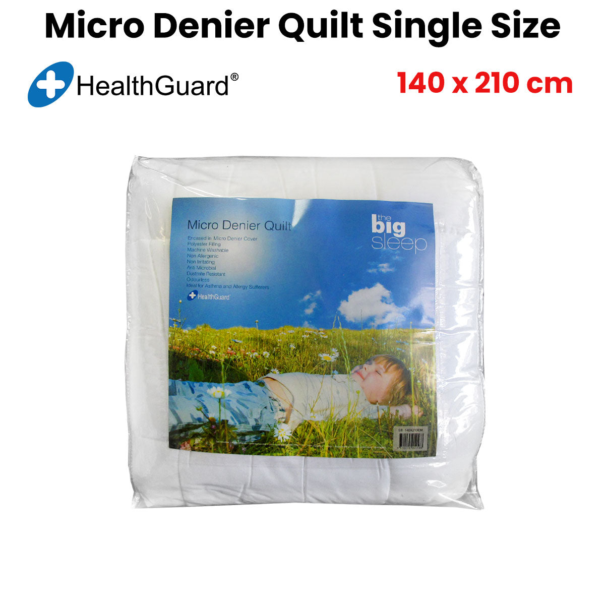 Big Sleep 300GSM Asthma and Allergy Sufferers Micro Denier Quilt Single V442-HIN-QUILT-MICRODENIER-WHITE-SB