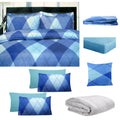 Big Sleep 8 Pce Bed in a Bag Set Argyles Blue King V442-HIN-QUILTCS-8PCEARGYLES-BLUE-KI