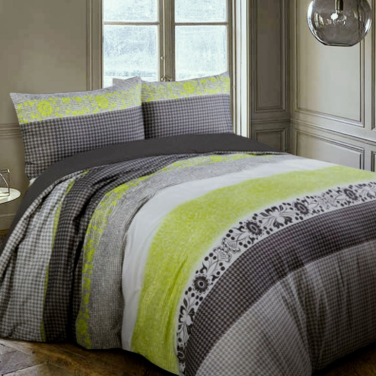 Big Sleep Ali Neon Quilt Cover Set King V442-HIN-QUILTCS-ALINEON-GREY-KI