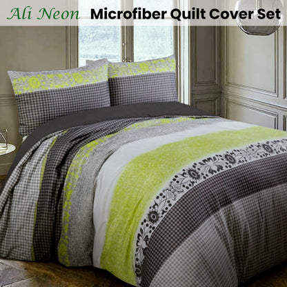 Big Sleep Ali Neon Quilt Cover Set Queen V442-HIN-QUILTCS-ALINEON-GREY-QS