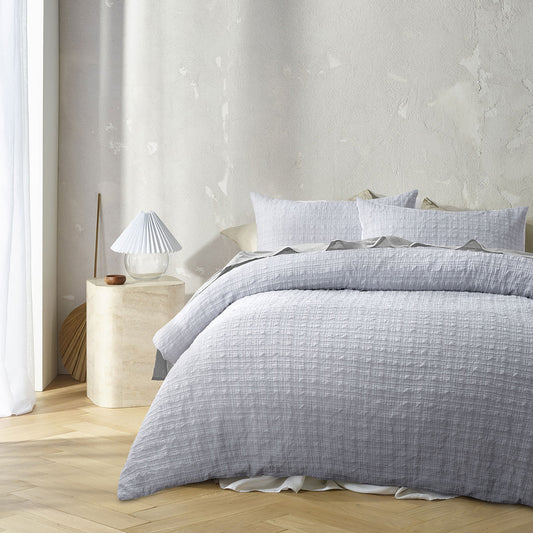 Accessorize Augusta Grey Ruched Quilt Cover Set Double V442-HIN-QUILTCS-AUGUSTA-GREY-DS