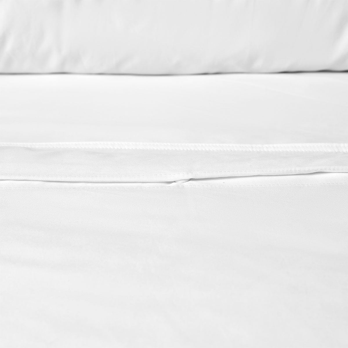 Accessorize White 400TC White Bamboo Cotton Double Stitched Quilt Cover Set Queen V442-HIN-QUILTCS-BAMBOOCOTTON-WHITE-QS