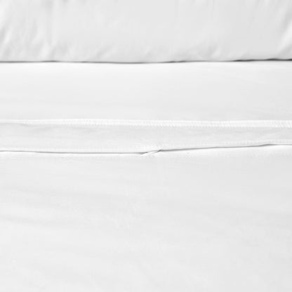 Accessorize White 400TC White Bamboo Cotton Double Stitched Quilt Cover Set Super King V442-HIN-QUILTCS-BAMBOOCOTTON-WHITE-SK