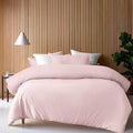 Accessorize 400TC Blush Bamboo Cotton Double Stitch Quilt Cover Set Super King V442-HIN-QUILTCS-DOUBLESTITCH-BLUSH-SK